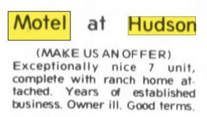 Dart Motel - May 1971 Possible Ad For Motel Sale (newer photo)